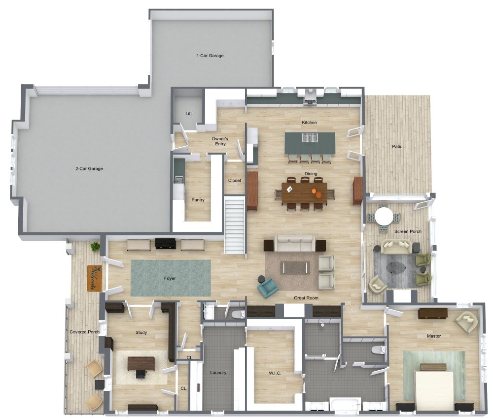 2 Level 4 Bedroom Home With 3 Car Garage, Ground Floor