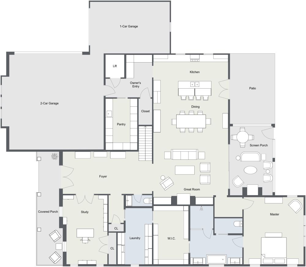 2 Level 4 Bedroom Home With 3 Car Garage, Ground Floor 2D