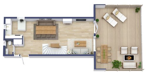 2 Story 3 Bedroom House Plan