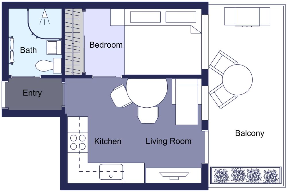 25 sqm Condo 2D Floor Plan​