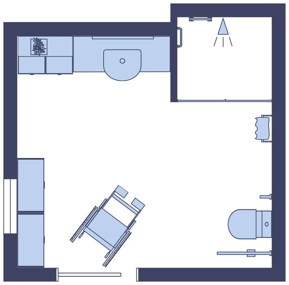 Full Accessible Bathroom 2D Floor Plan