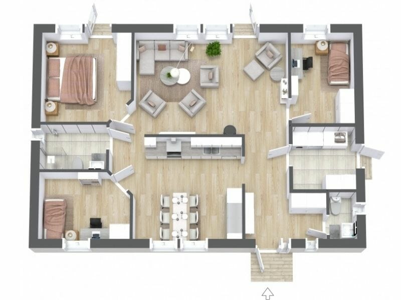 3D Floor Plan Top View