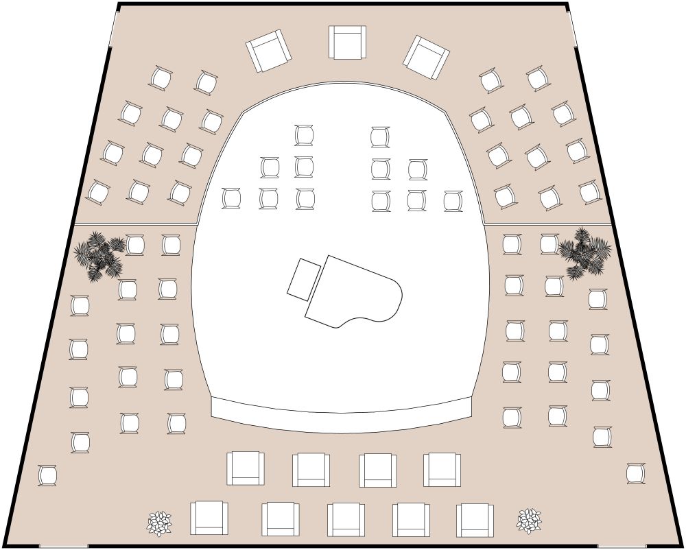 Beautiful Concert Hall 2D Floor Plan