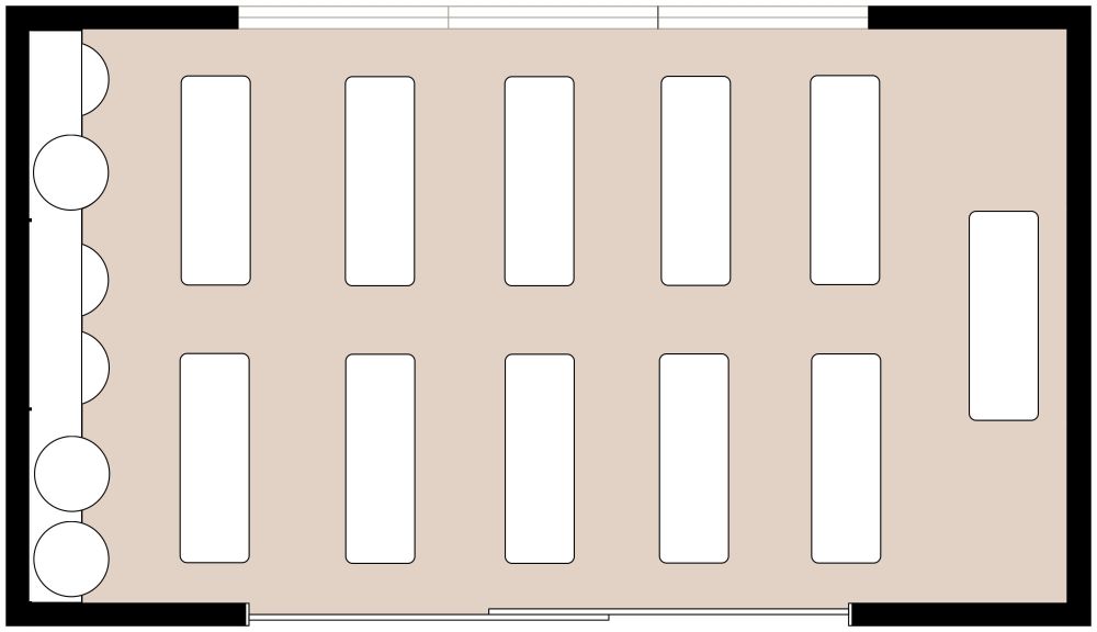 Black Yoga Studio 2D Floor Plan Design