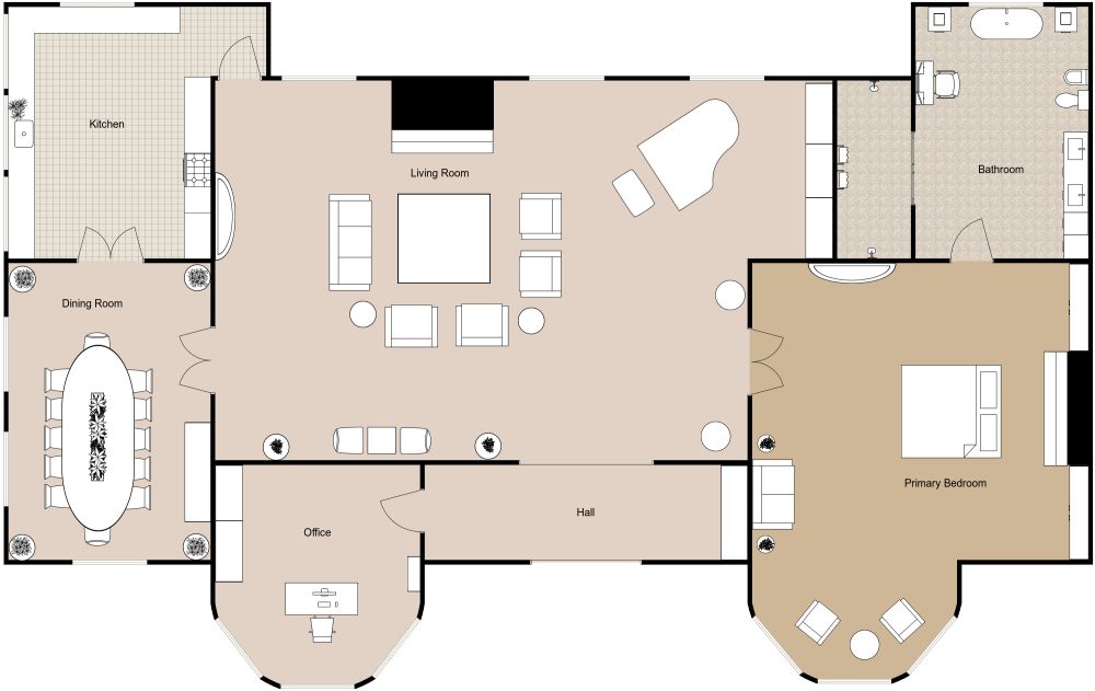 Castle House Plan 3D Floor Plan