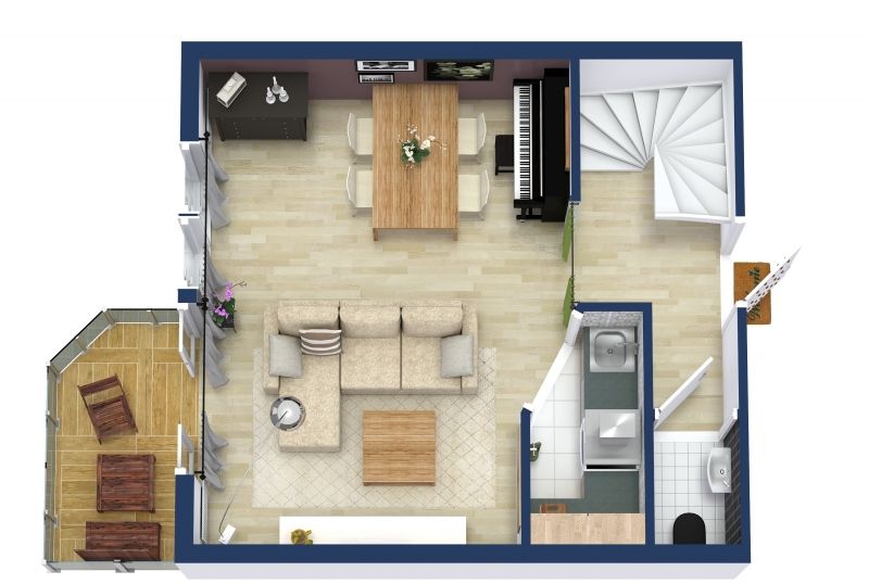 Charming 2 Story Floor Plan With Balcony, Ground Floor