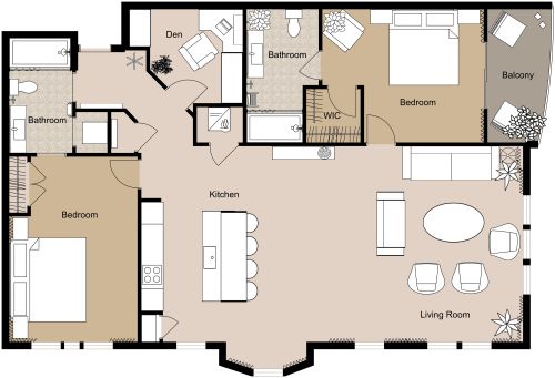 Condo Floor Plan 2 Bedroom