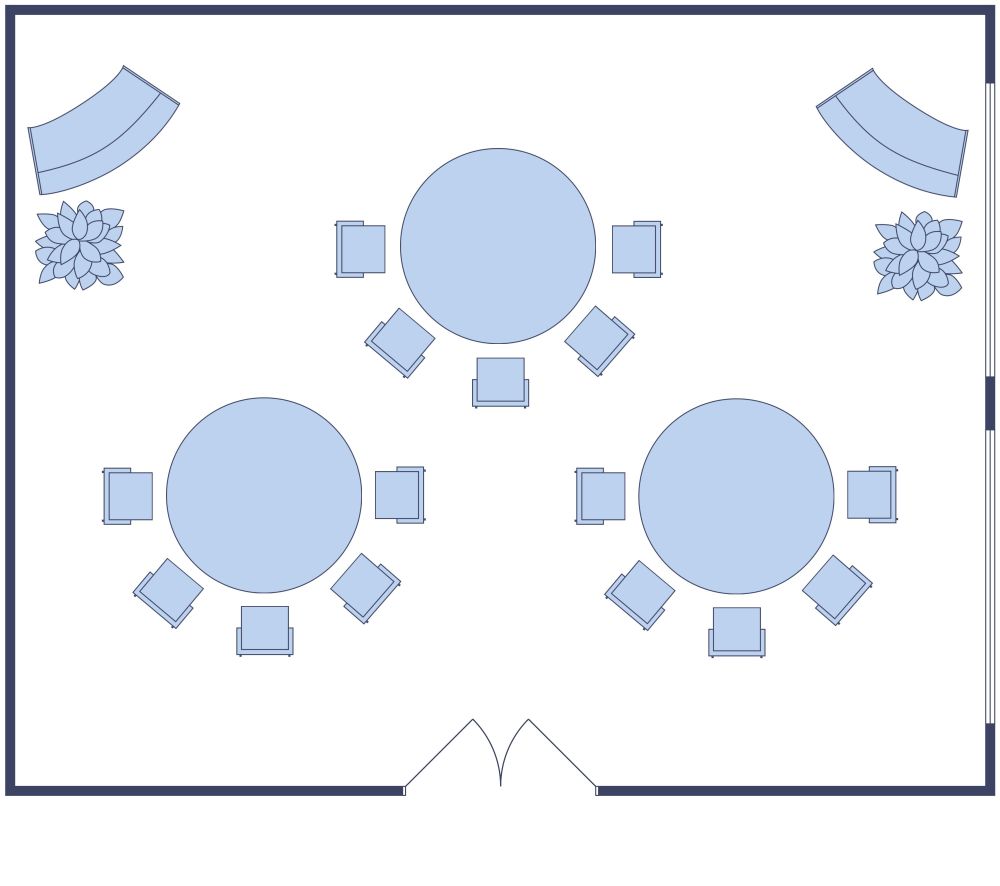 Conference Room 2D Floor Plan Cabaret Style