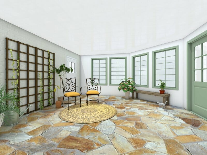 3D Photo of a conservatory room.