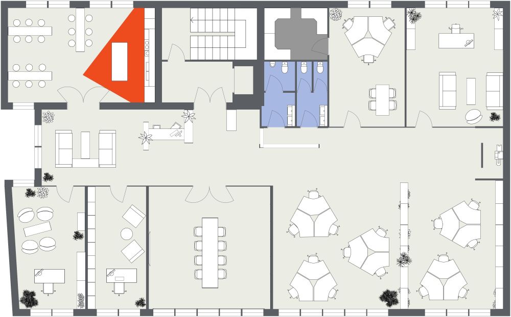 Contemporary Office 2D Floor Plan