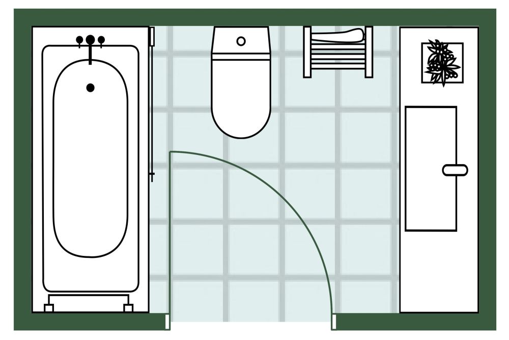 2d Craftsman Style Bathroom Rectangular