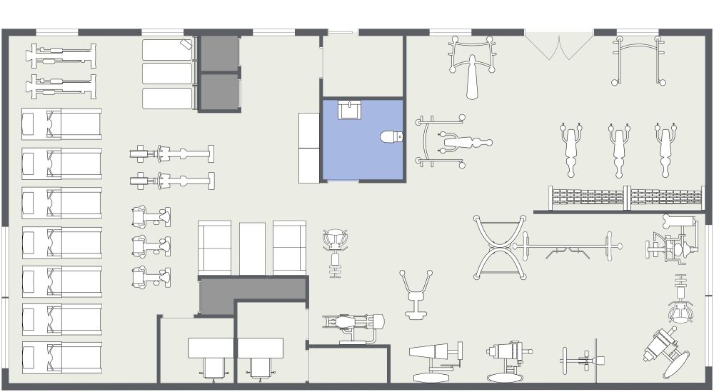 Efficient Fitness Gym Layout in 2D