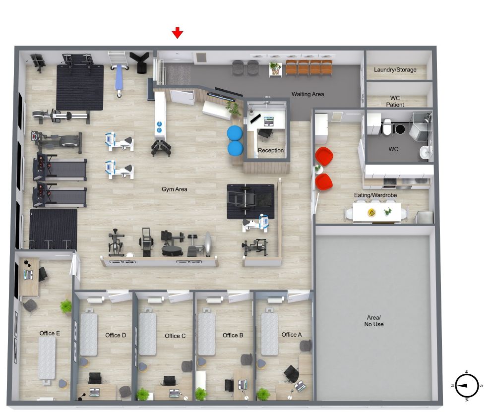Gym Floor Plan with Offices