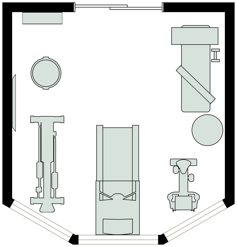 2D Floor Plan Home Gym with Bay Window