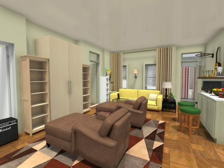 Joey Chandler Apartment Living Room.