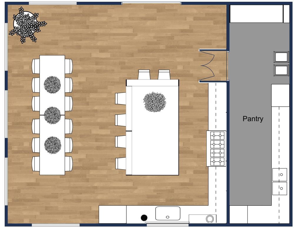 Kitchen Island 2D Layout