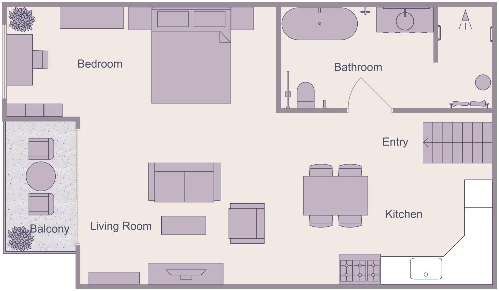 Loft Floor Plan for Seniors 2D Floor Plan
