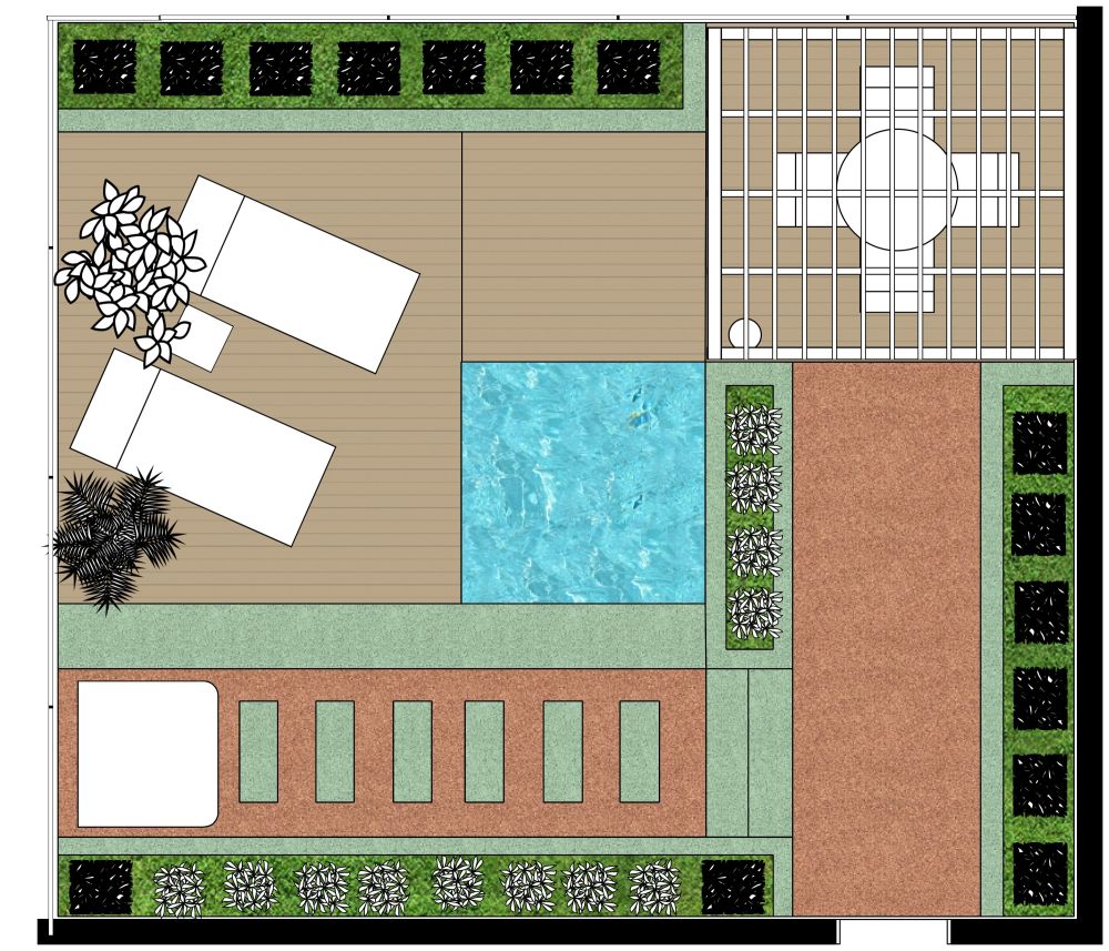 Luxury Backyard Garden Design with Swimming Pool