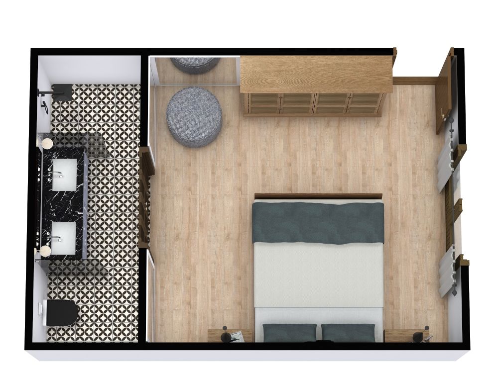 Primary Bedroom Floor Plan with En Suite