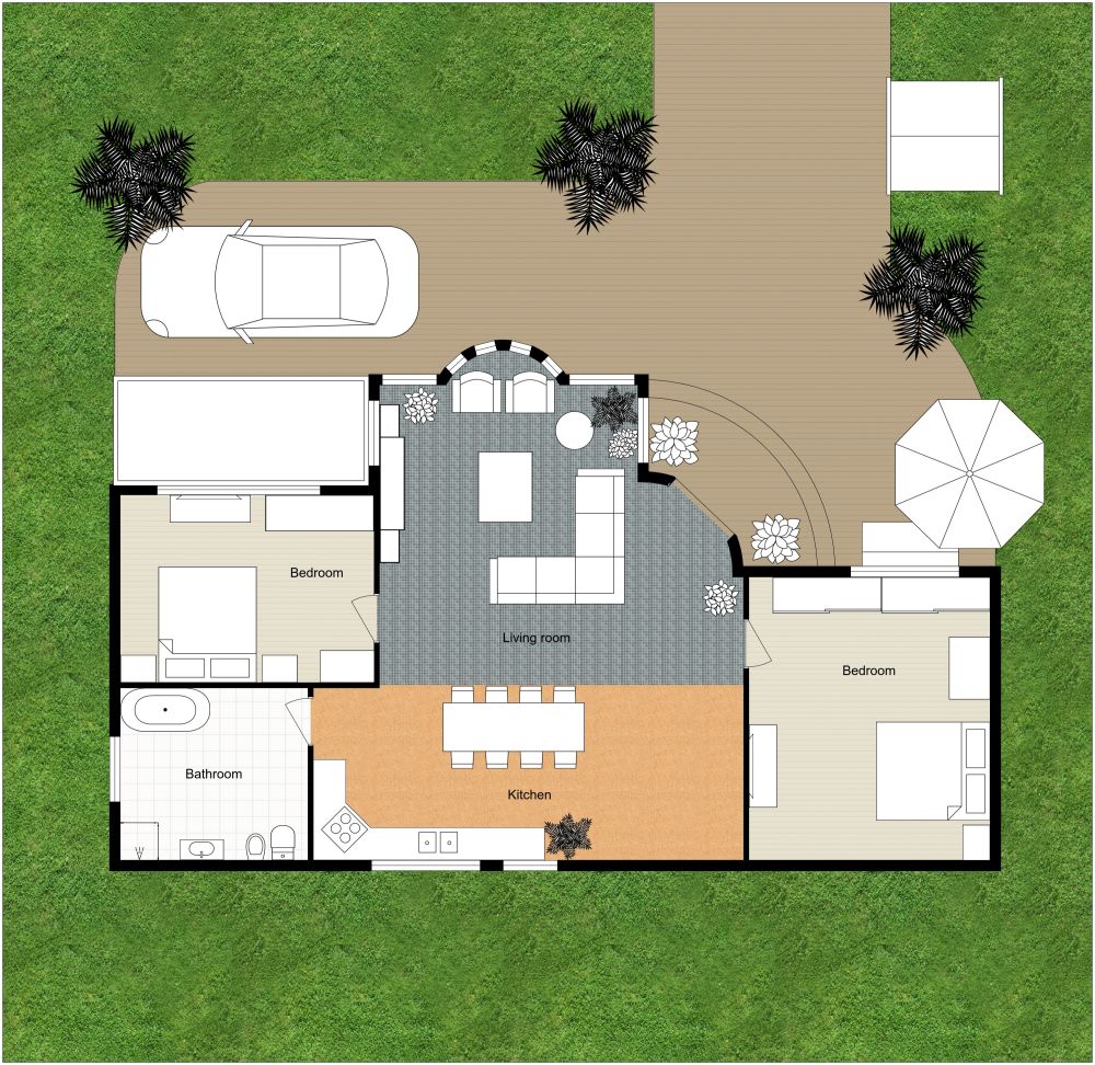 Residential Landscape 2D Floor Plan
