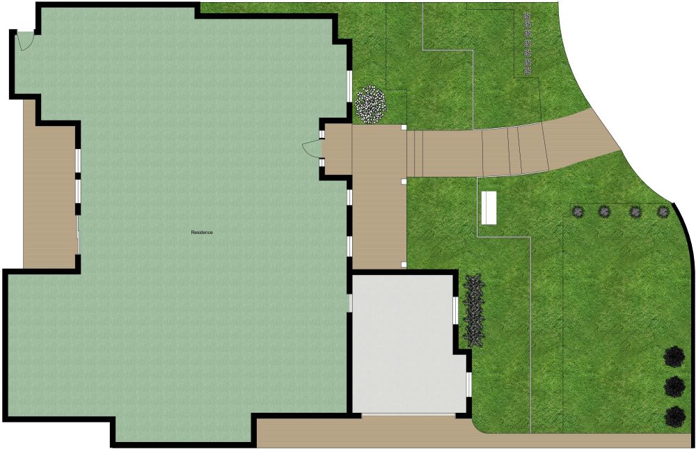 Residential Landscape Plan 2D Floor Plan