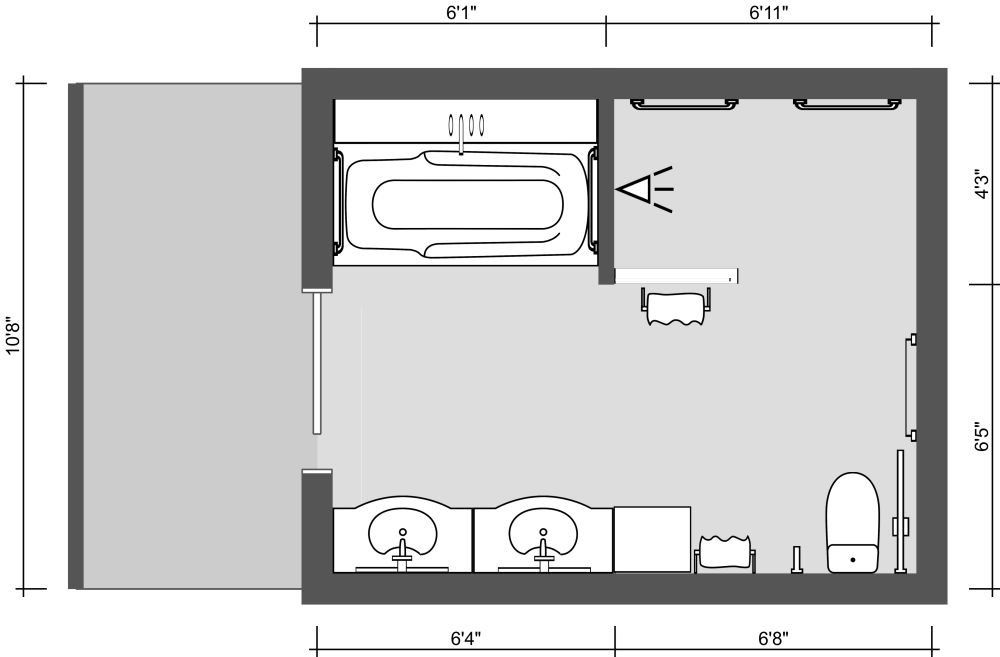 Senior Bathroom 2D Floor Plan