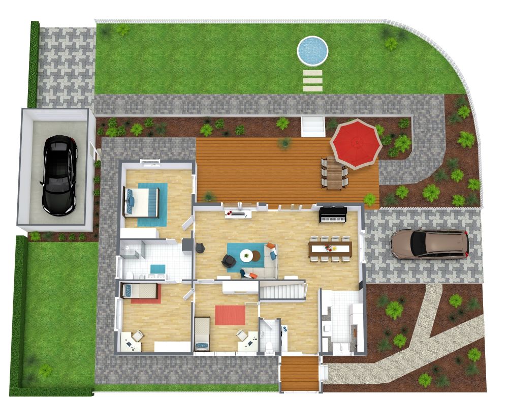 Site Plan with Parking and Pathways