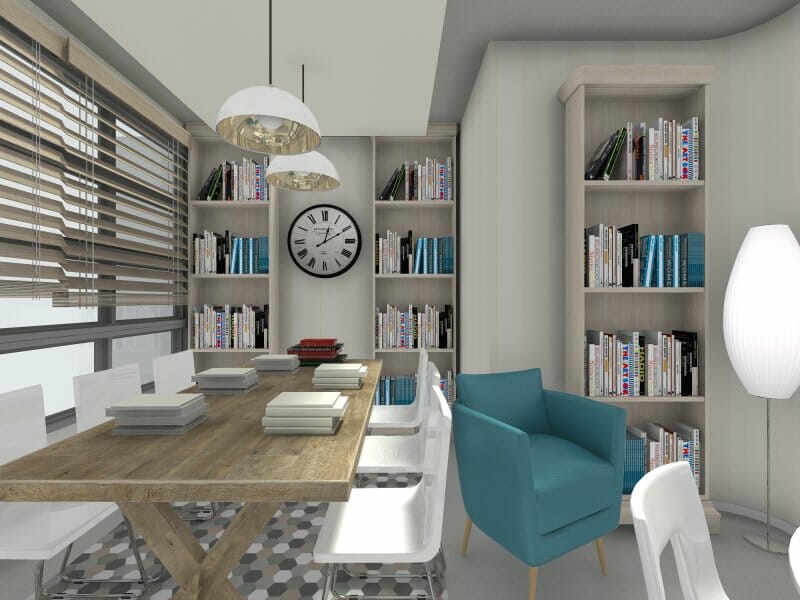 3D Photo of a study room.