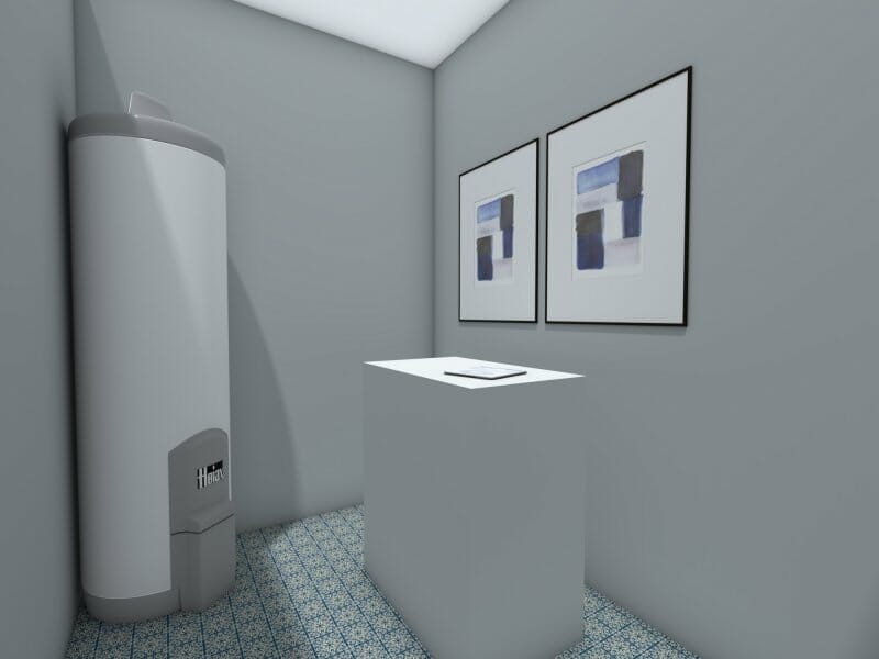 3D Photo of a utility mechanical room.