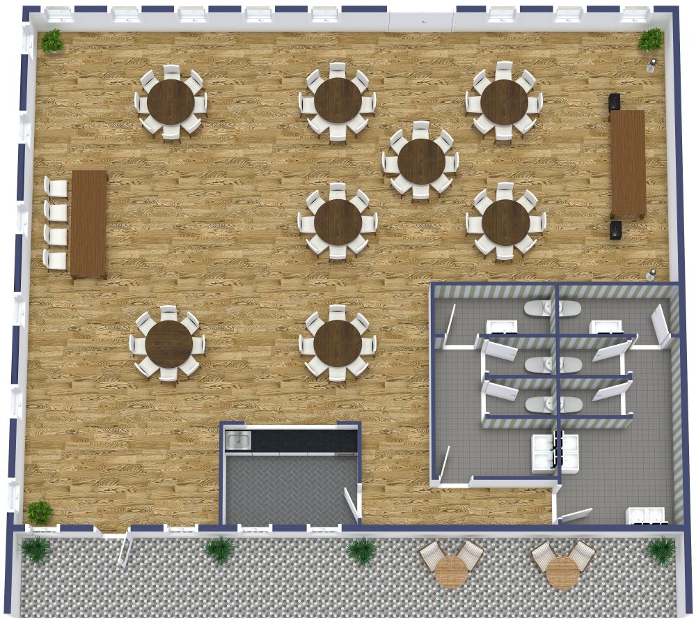 Wedding Venue Floor Plan with Round Tables