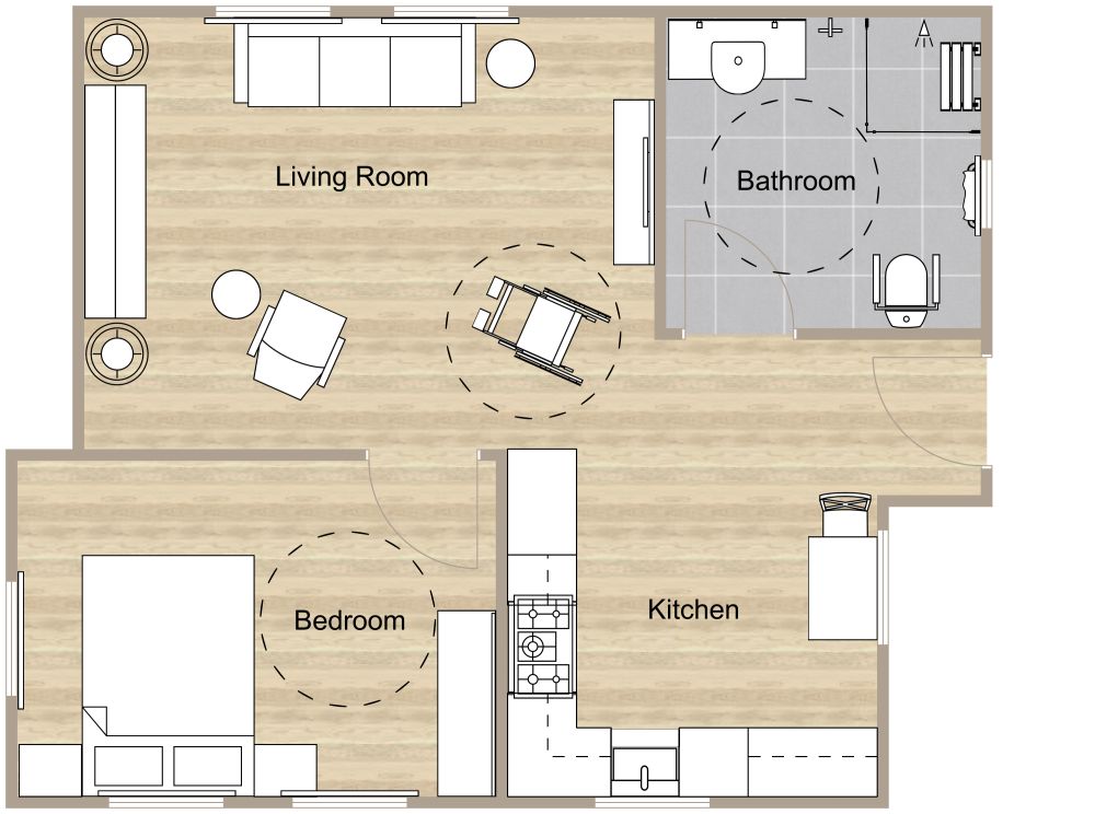 Wheelchair Accessible Floor Plan 2D Floor Plan