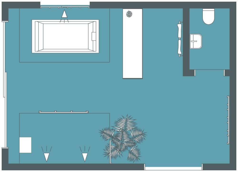 Zen Master Bathroom Design 2D Floor Plan